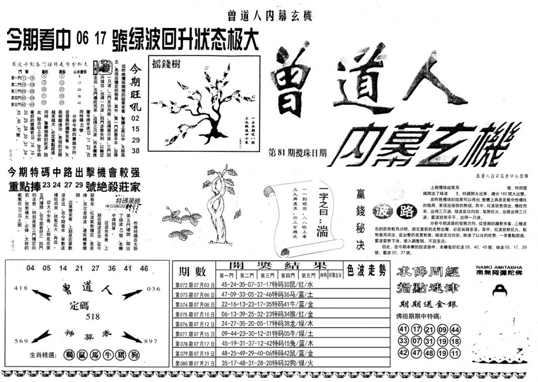 六合彩081期另内幕A(黑白)