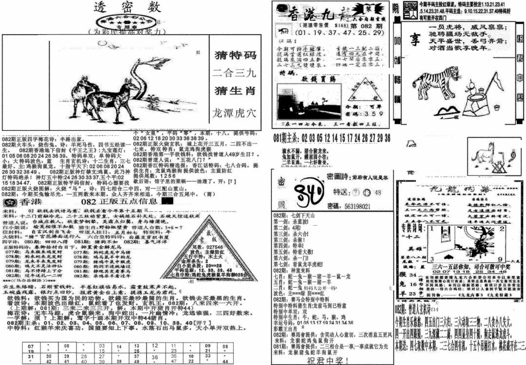 六合彩082期新透密数B(新)(黑白)
