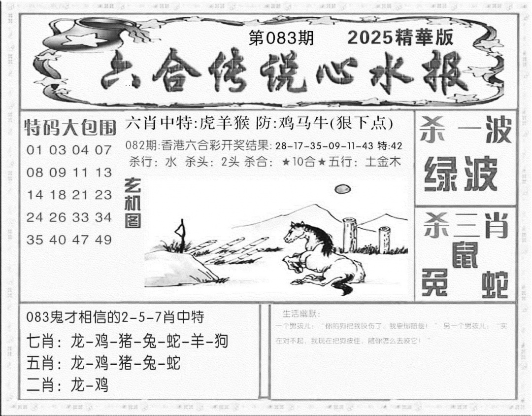 六合彩083期六合传说(心水版)(黑白)