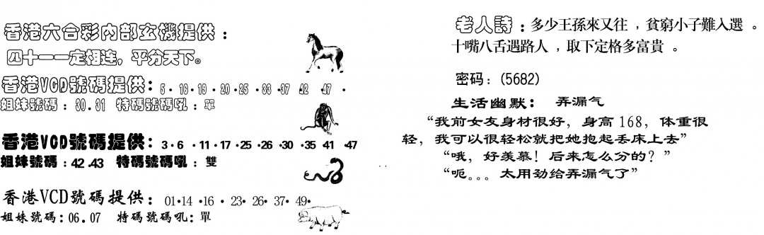 六合彩083期当日跑狗(黑白)
