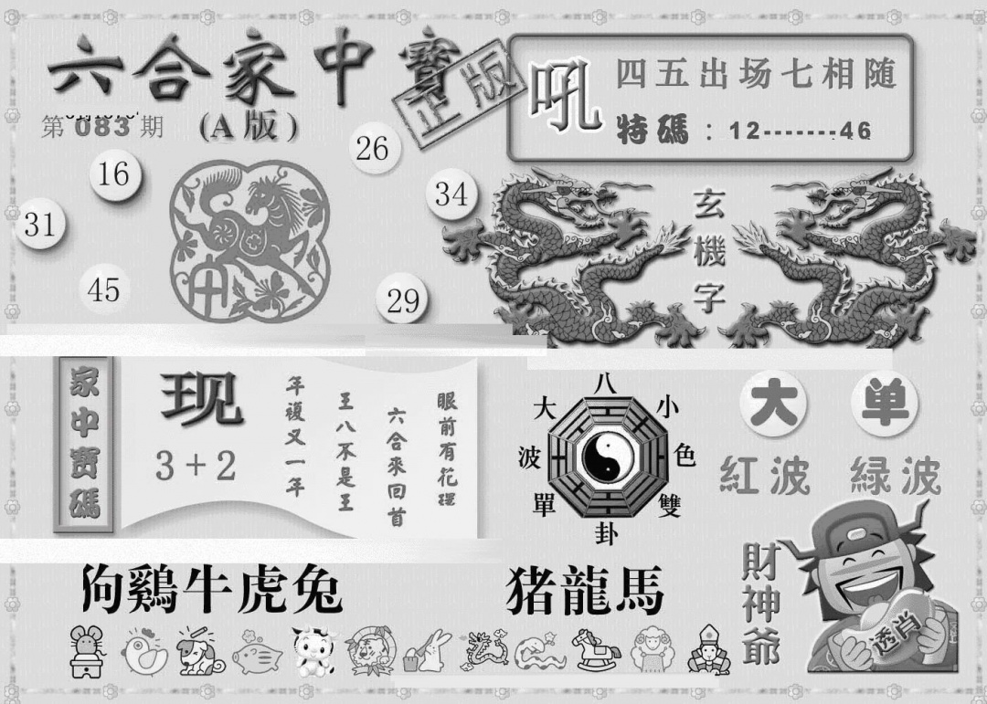 六合彩083期曾神童出世A(黑白)