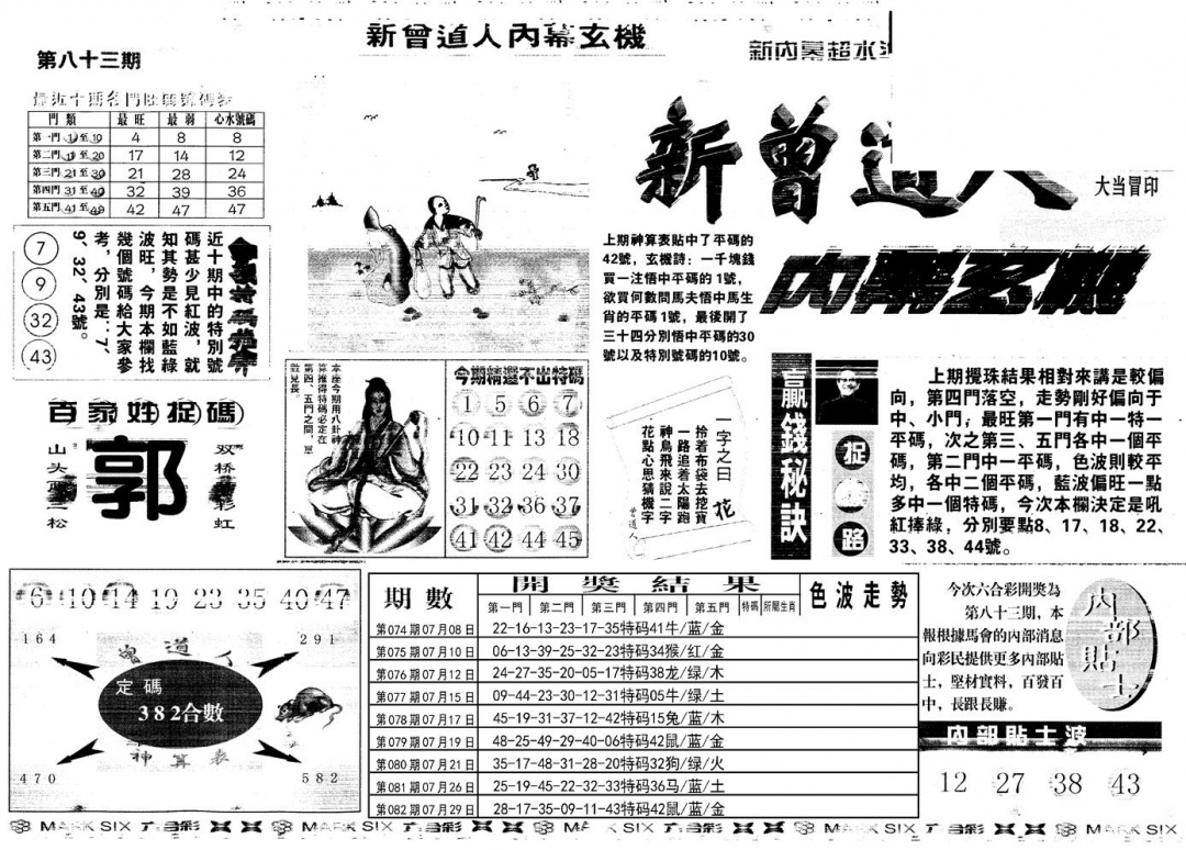 六合彩083期另新内幕A(黑白)