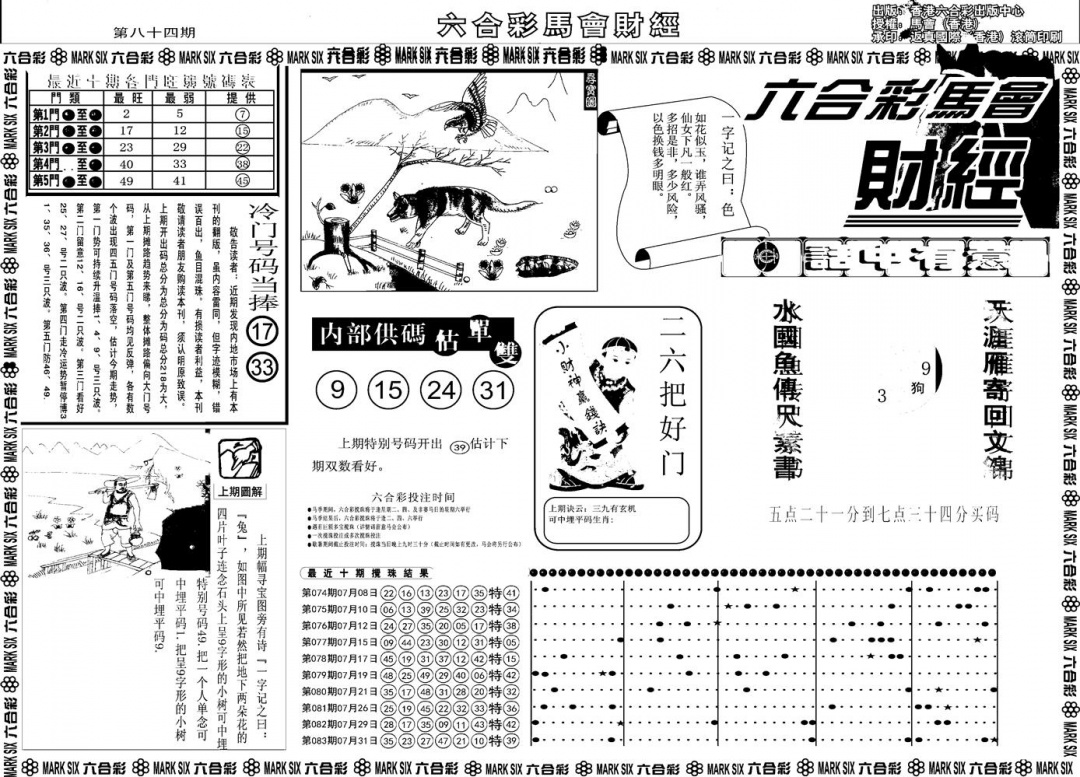 六合彩084期另版马会财经A(黑白)