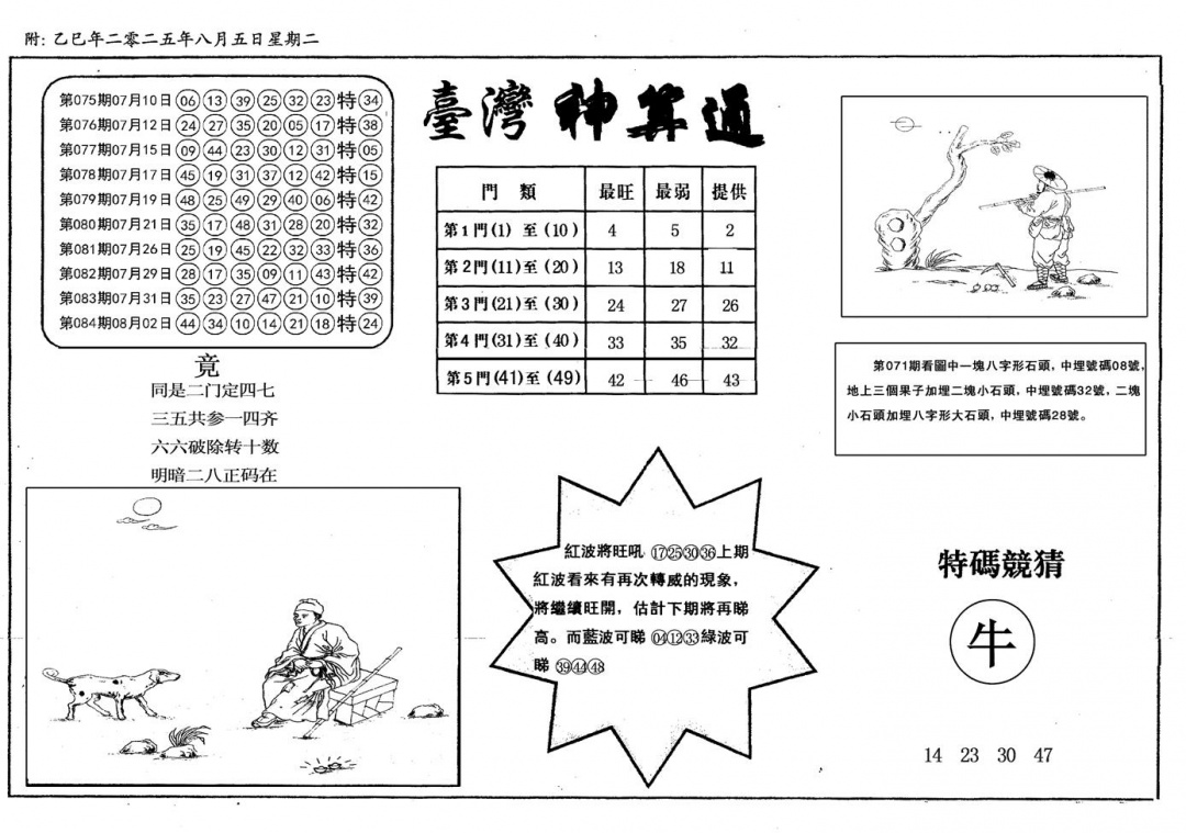 六合彩085期新潮汕台湾神算(黑白)