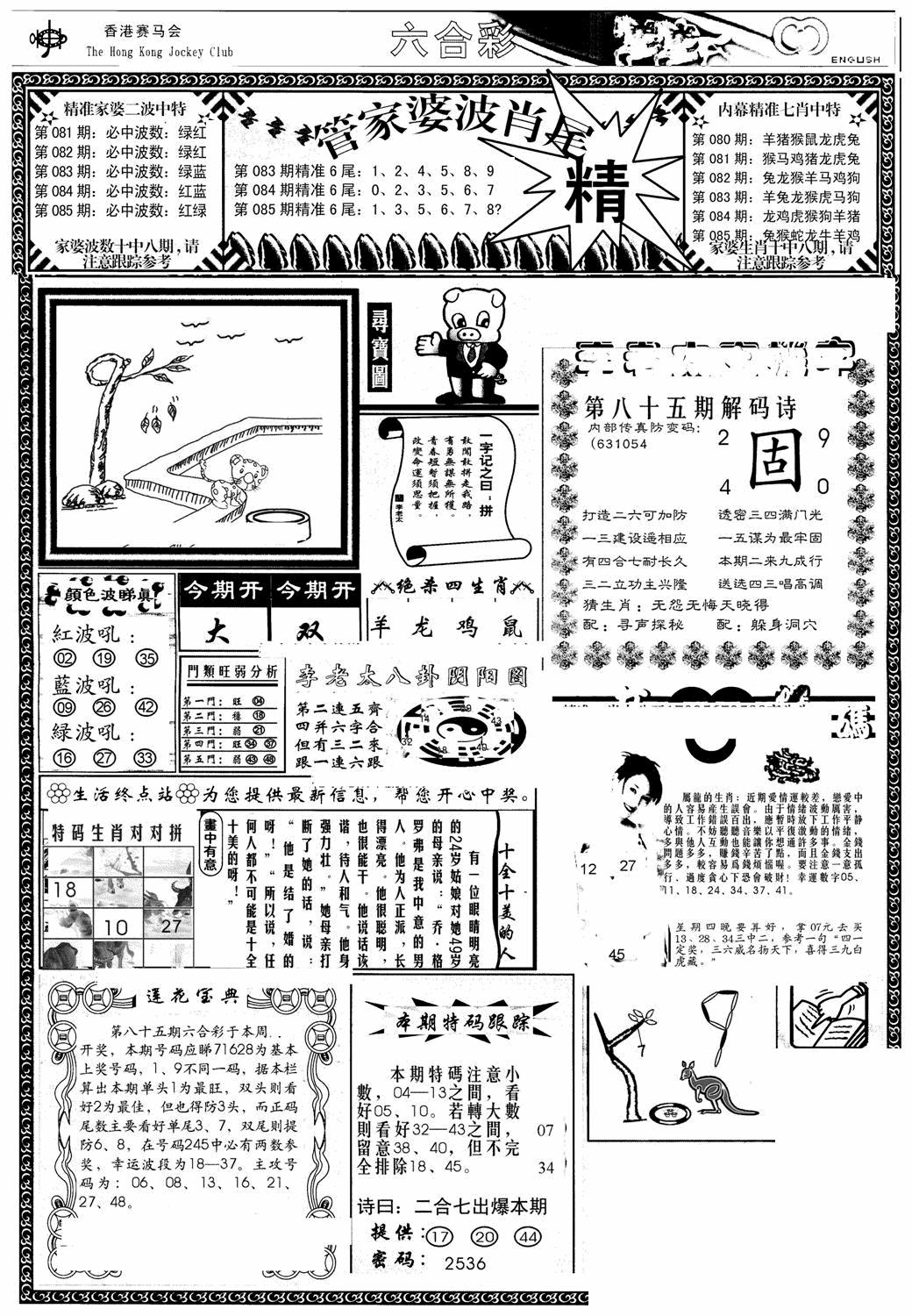 六合彩085期管家婆-波肖尾版(热)(黑白)