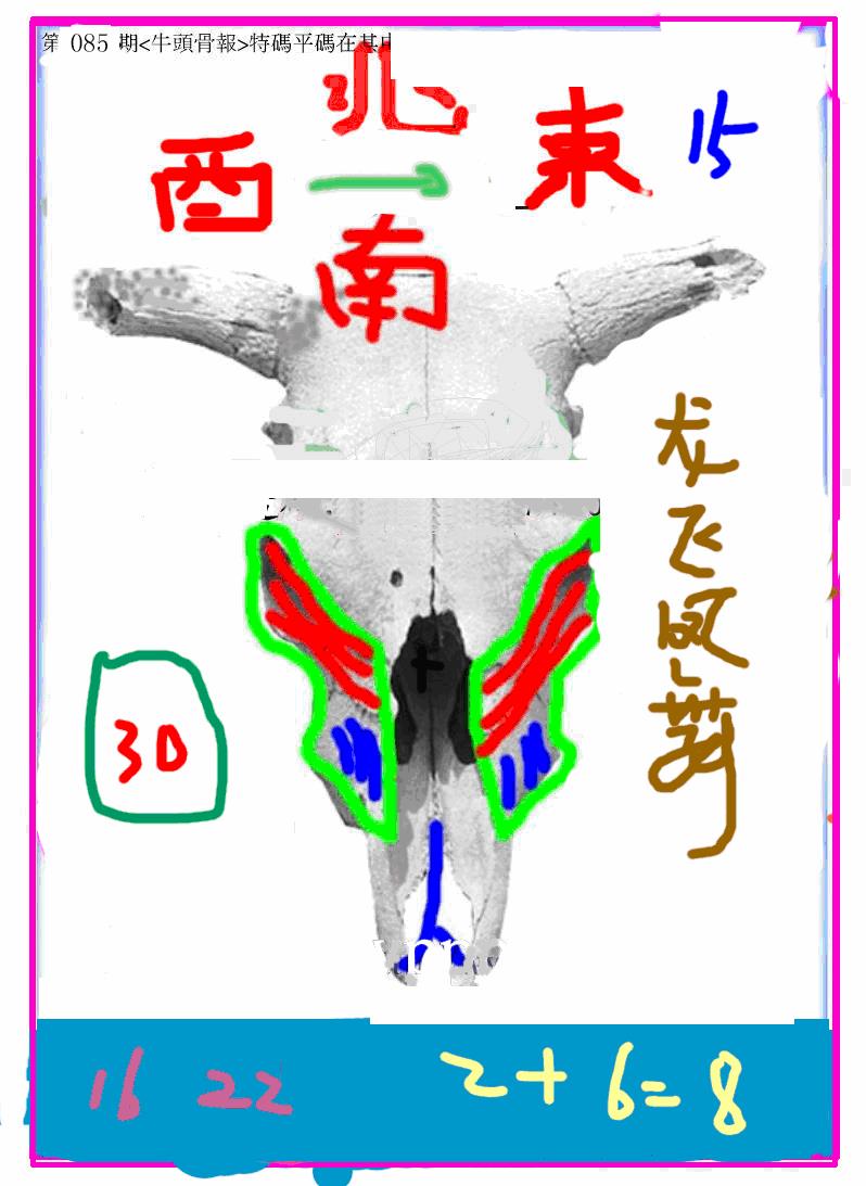 六合彩085期另牛头报(黑白)