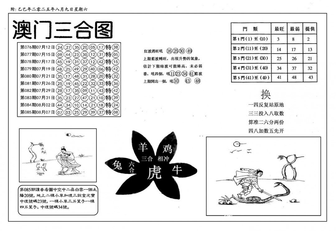 六合彩086期新潮汕澳门三合(黑白)