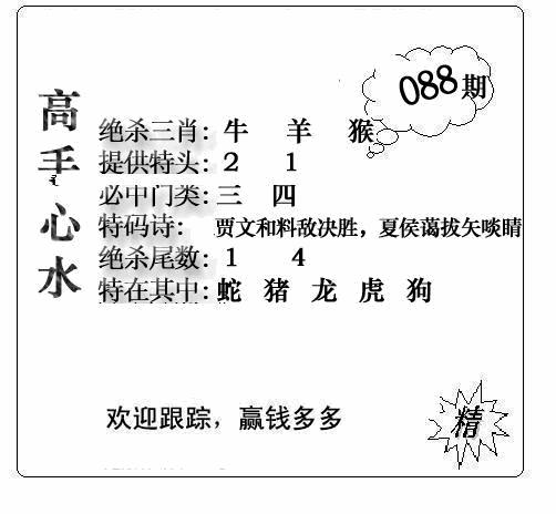 六合彩088期老曾道人攻略(黑白)