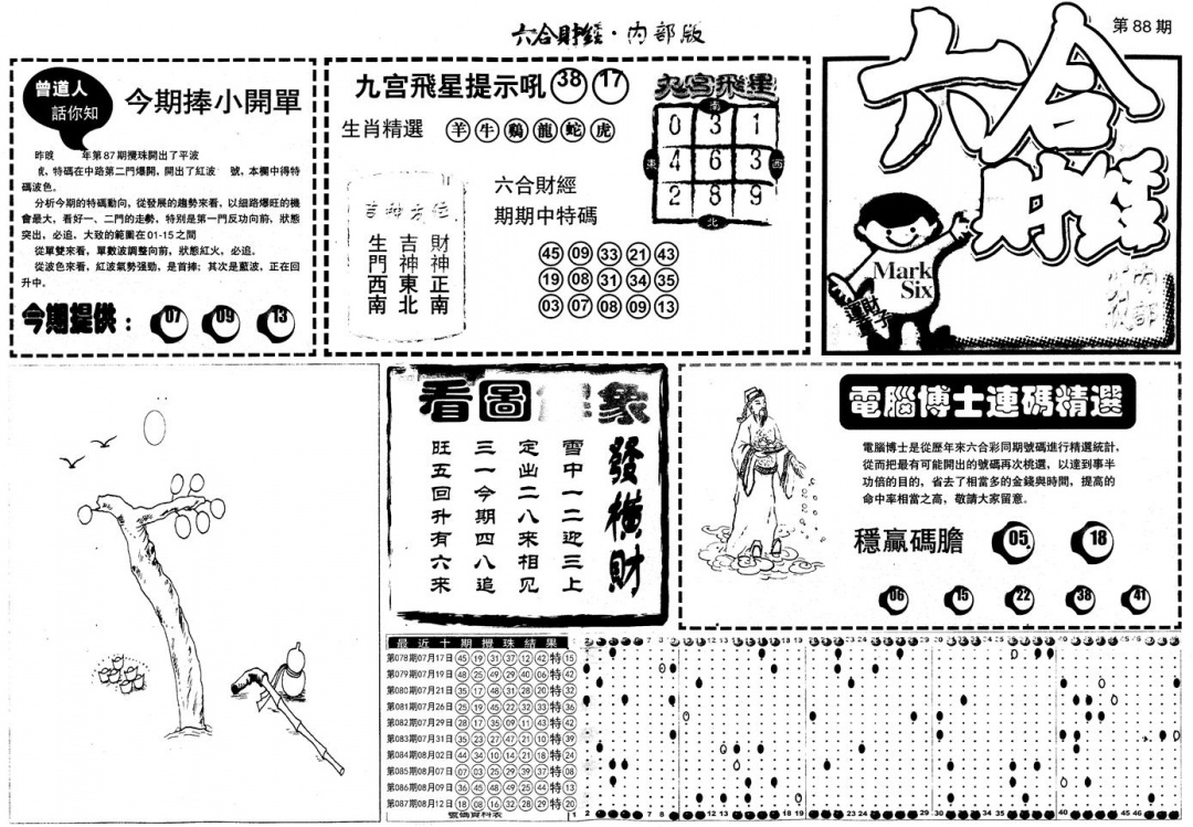 六合彩088期另版中财经A(黑白)