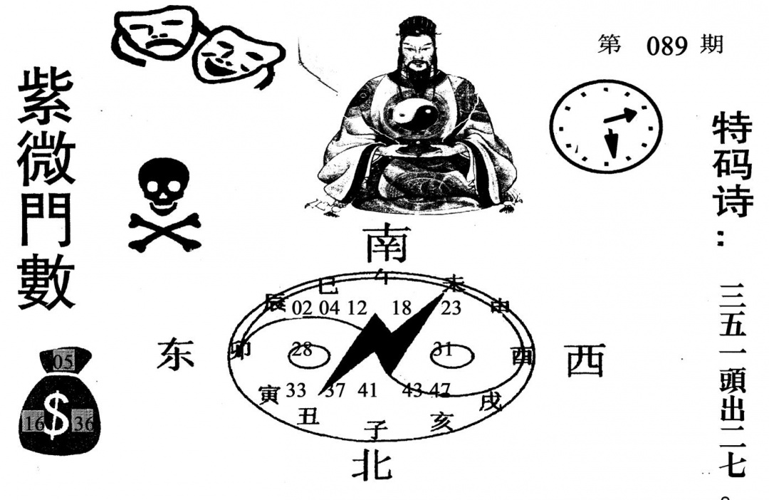 六合彩089期紫微门数(黑白)