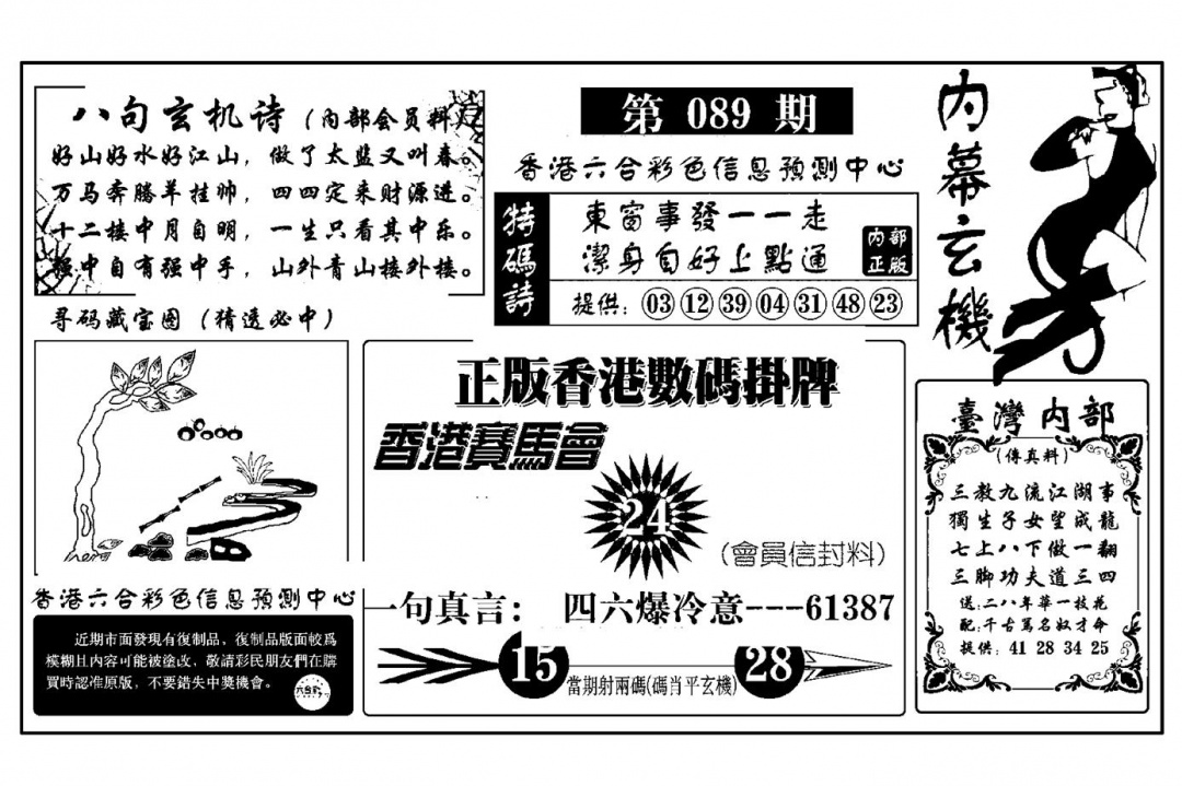 六合彩089期内幕玄机报(新图)(黑白)