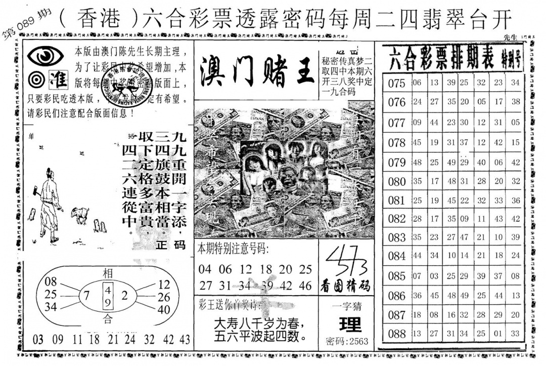六合彩089期老版澳门堵王B(黑白)