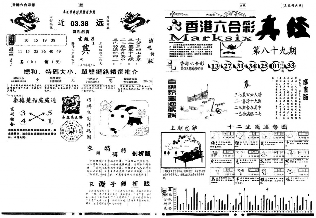 六合彩089期另真经A(黑白)