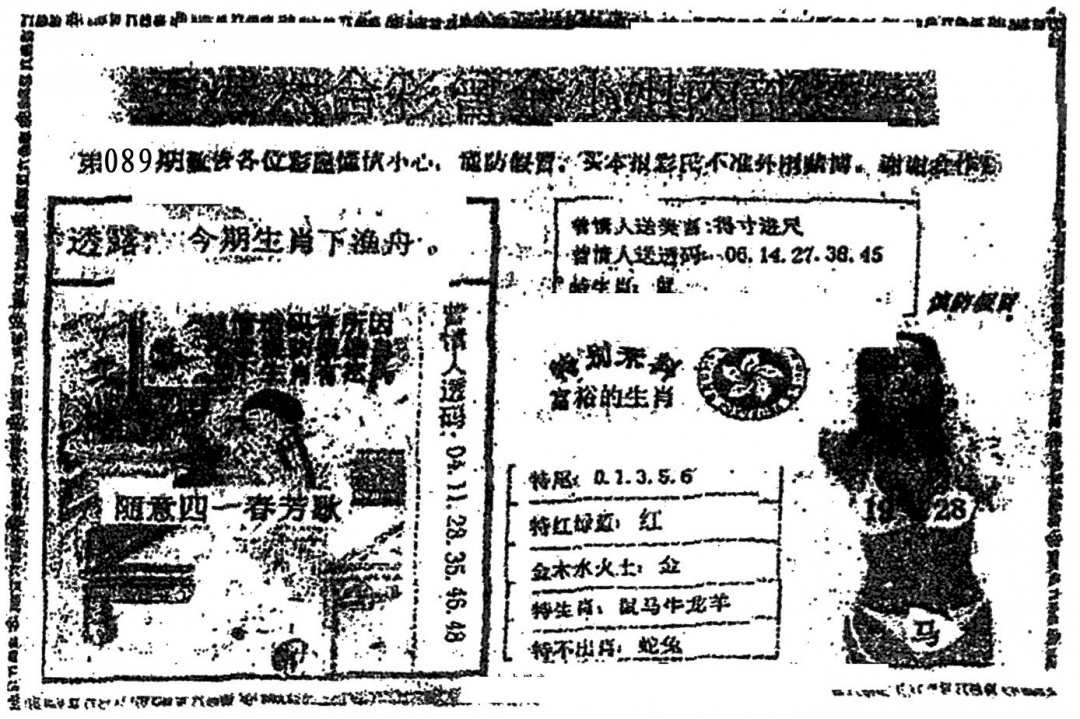 六合彩089期曾金小姐A(黑白)