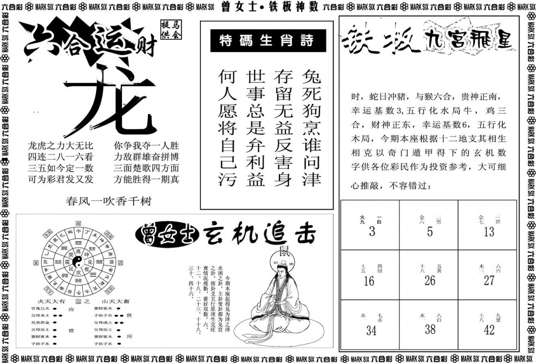 六合彩089期另版曾女士铁板B(黑白)