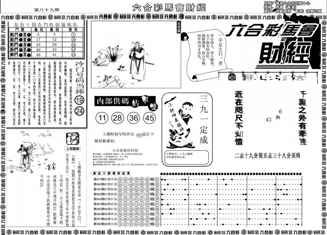 六合彩089期另版马会财经A(黑白)