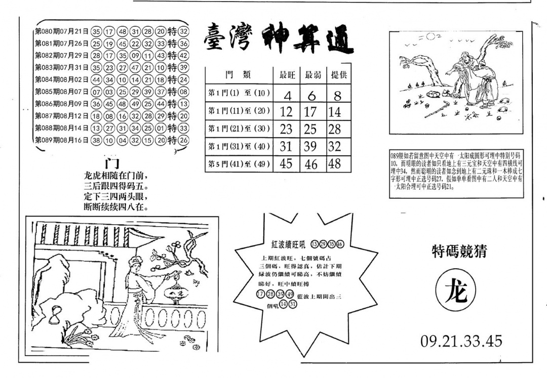 六合彩090期老潮汕台湾神算(黑白)