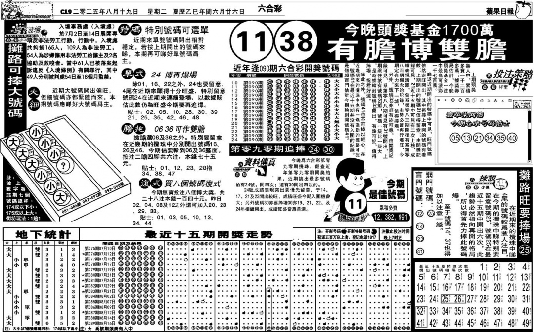 六合彩090期老版苹果日报(黑白)