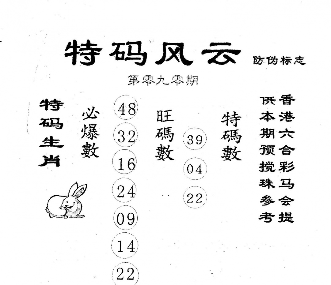 六合彩090期特码风云(黑白)