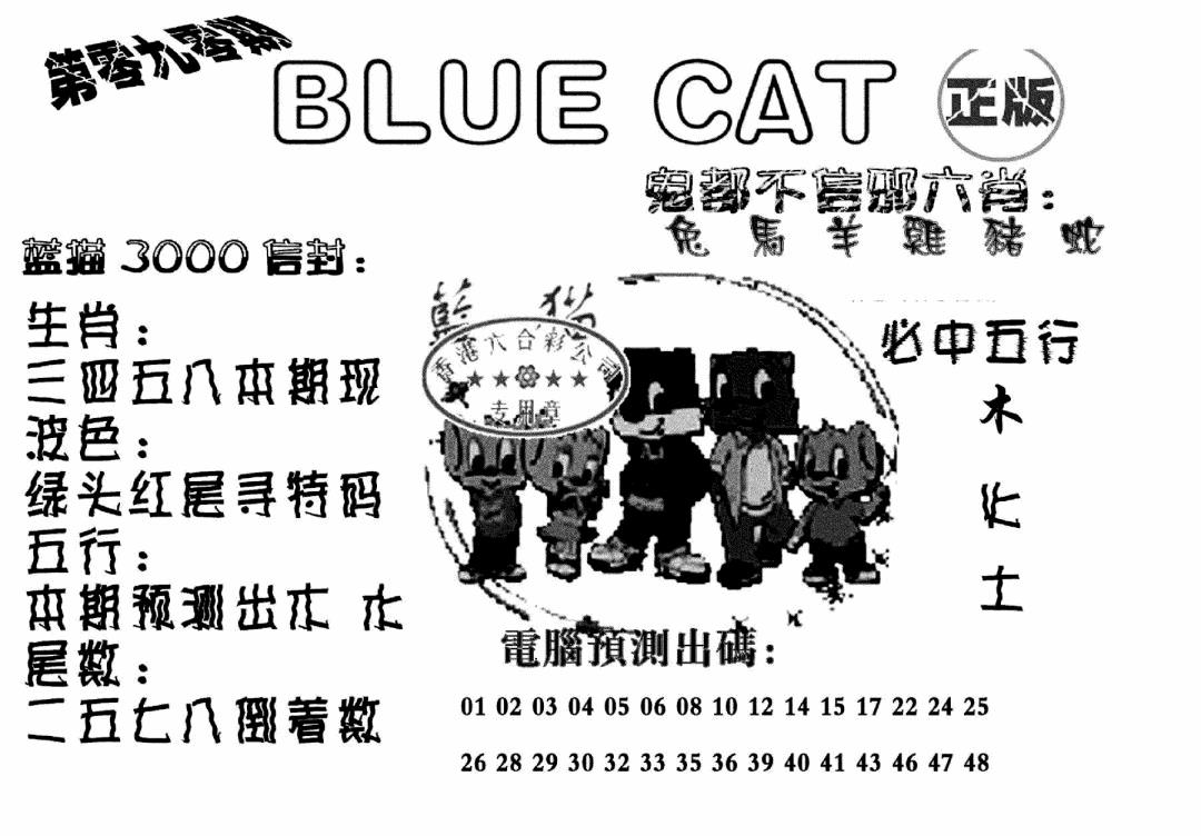 六合彩090期蓝猫Blue Cat(黑白)