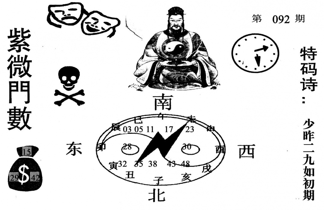 六合彩092期紫微门数(黑白)