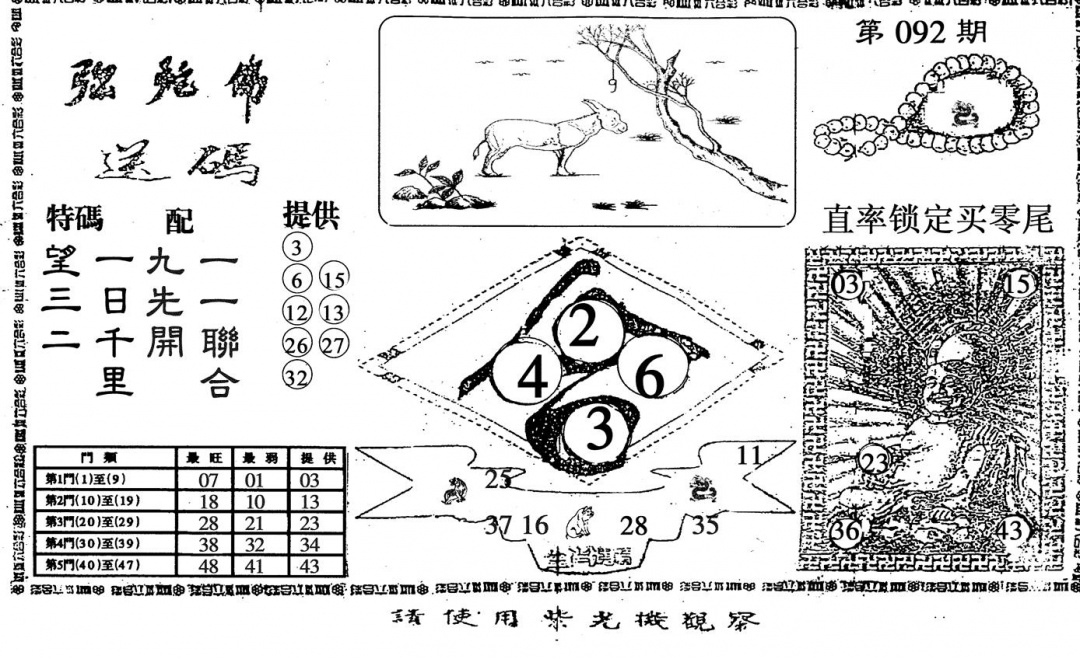 六合彩092期弥陀佛(黑白)