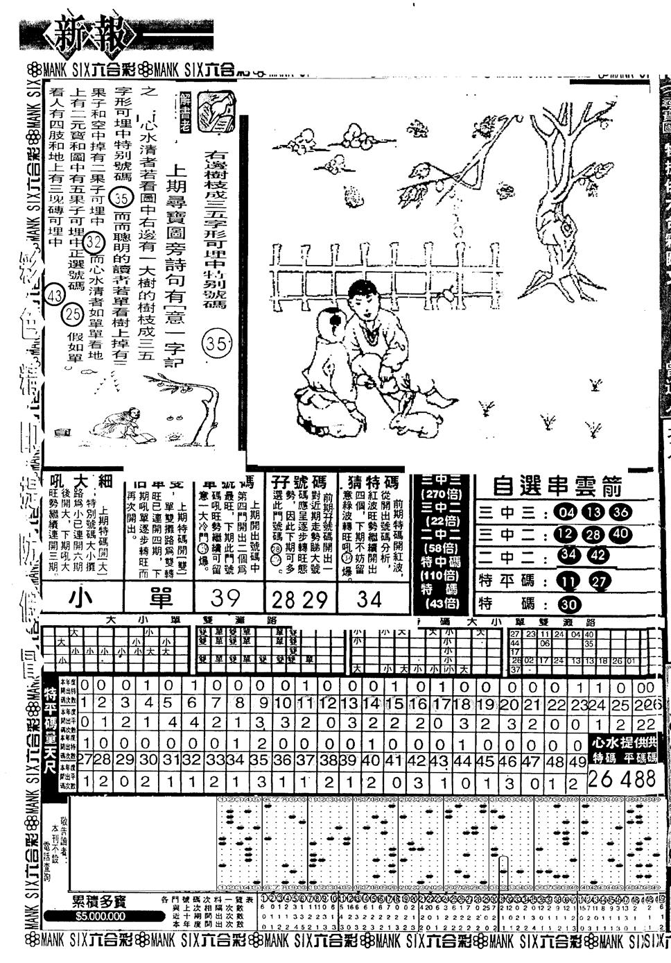 六合彩094期假新报跑狗A(黑白)