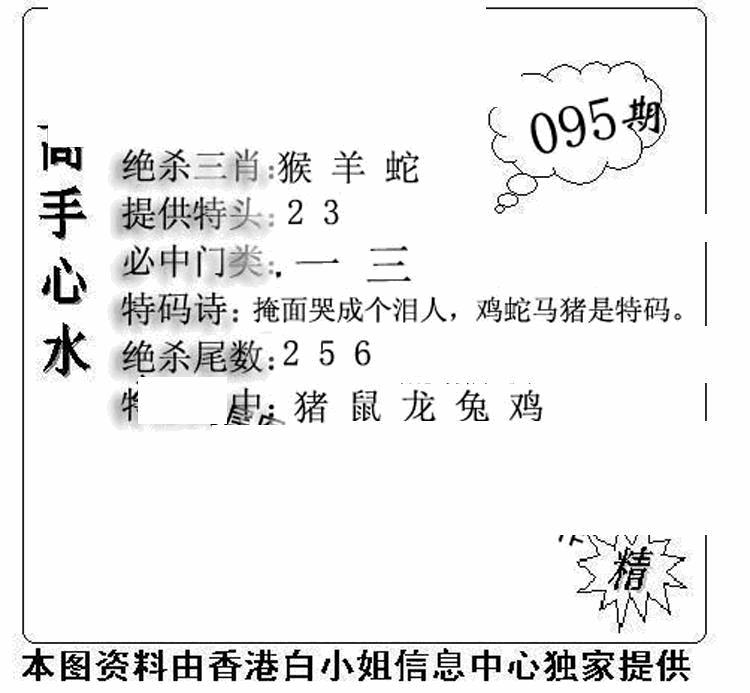 六合彩095期老曾道人攻略(黑白)