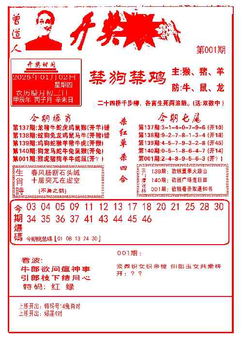 六合彩001期开奖爆料(新图推荐)