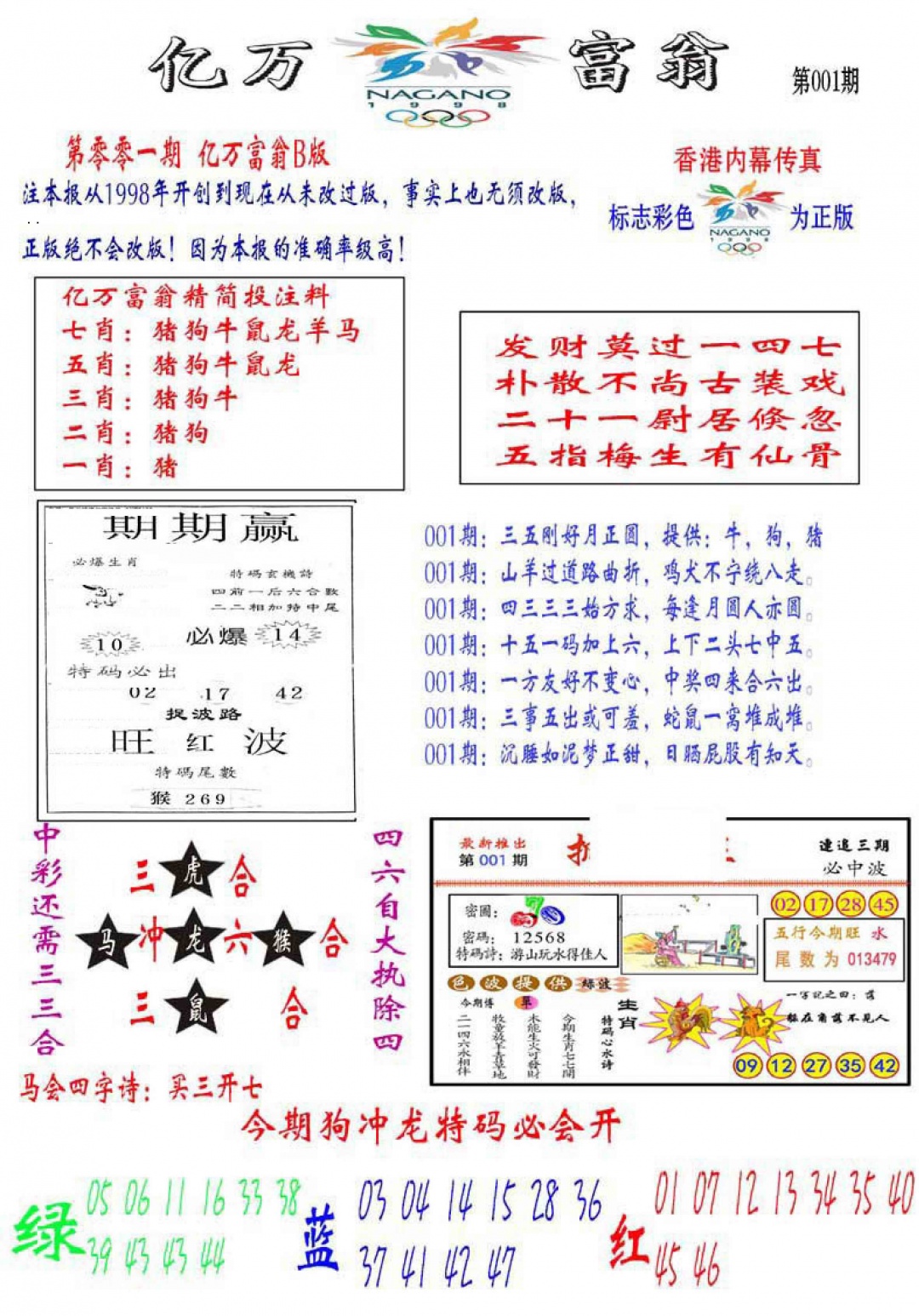 六合彩001期亿万富翁B