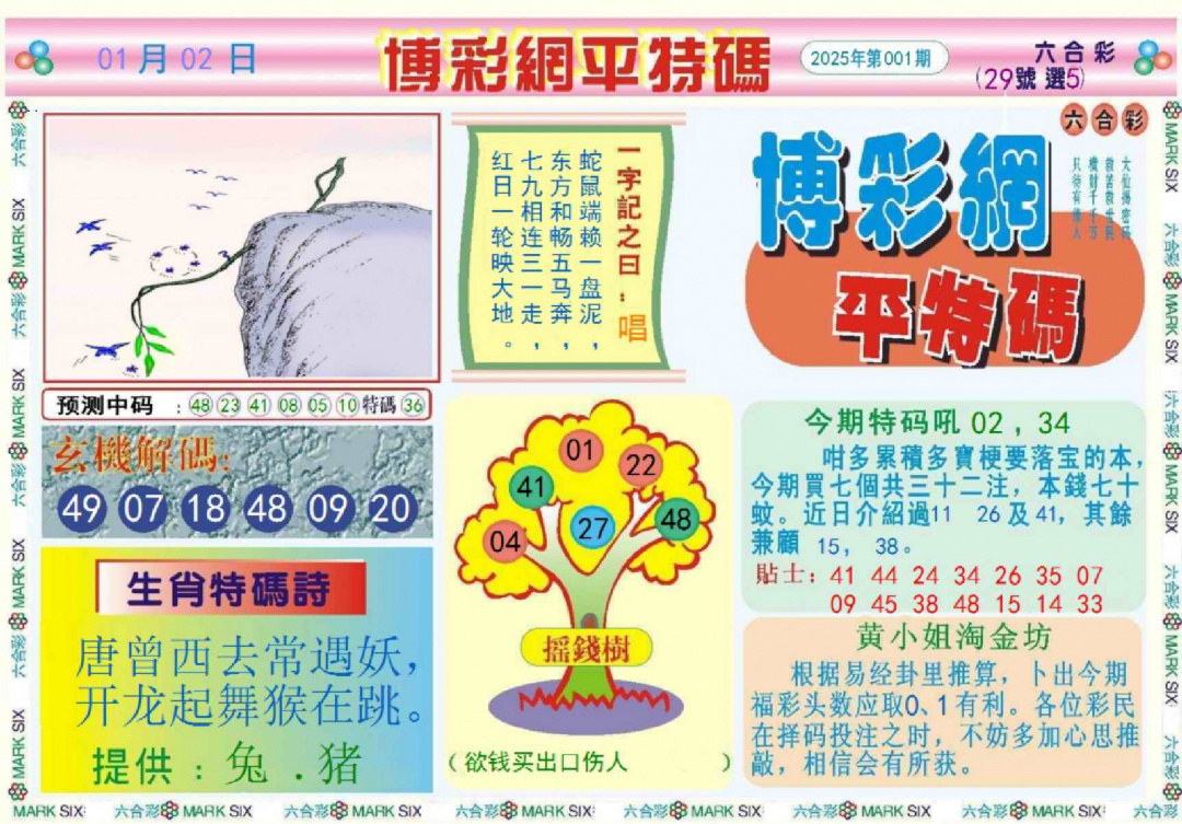 六合彩001期博彩网平特报记录