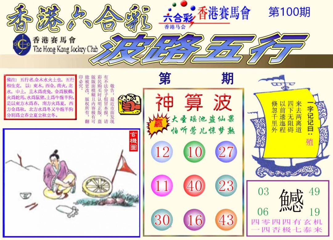六合彩100期波路五行
