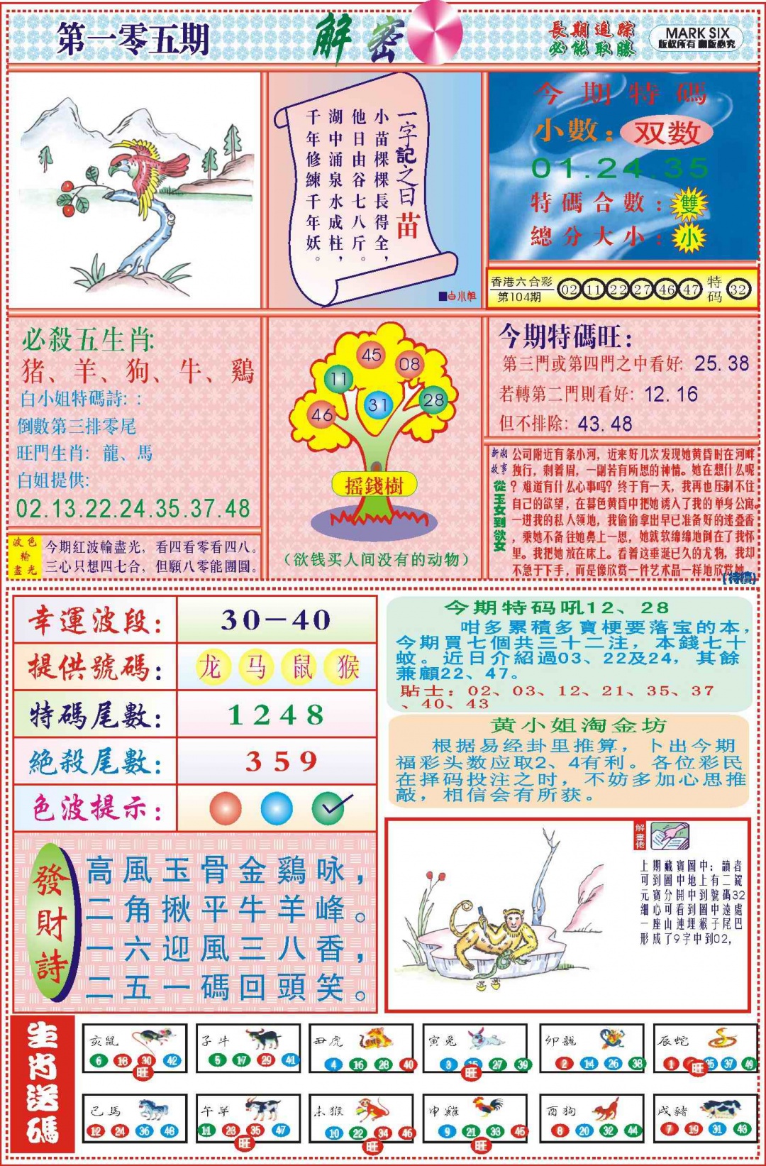 六合彩105期118解密(新图)