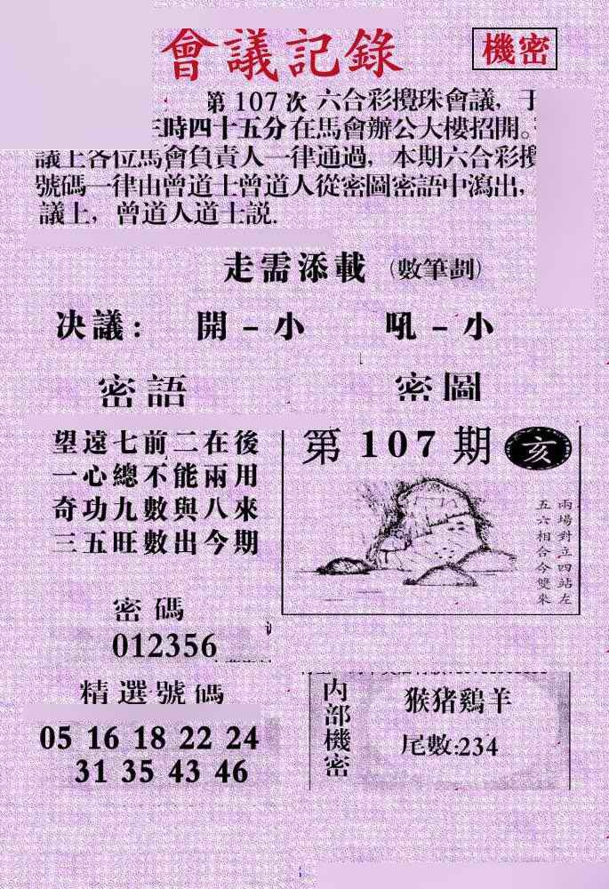 六合彩107期会议记录