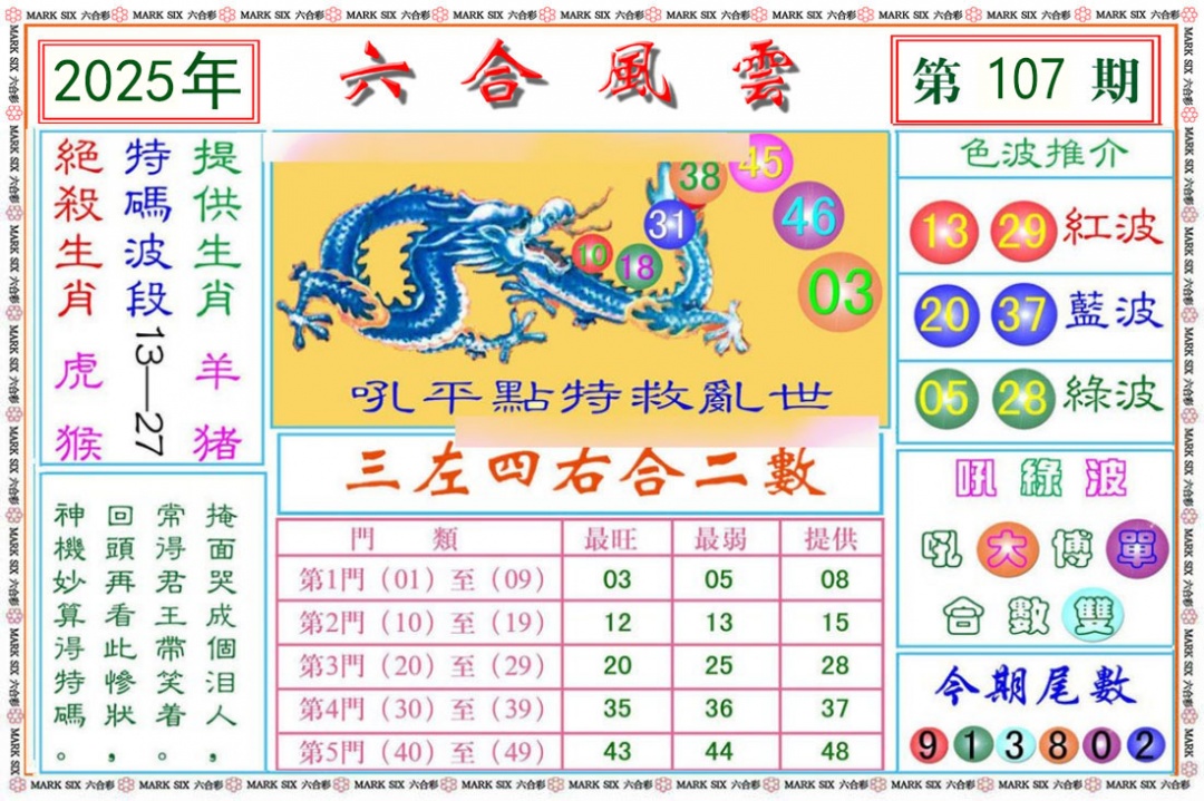 六合彩107期六合风云