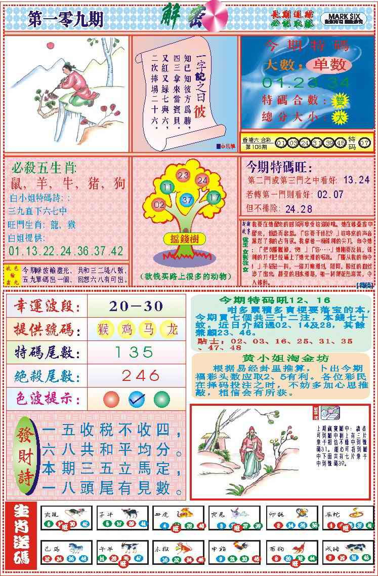 六合彩109期118解密(新图)