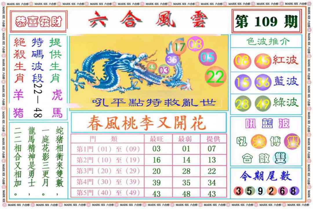 六合彩109期六合风云《另版》