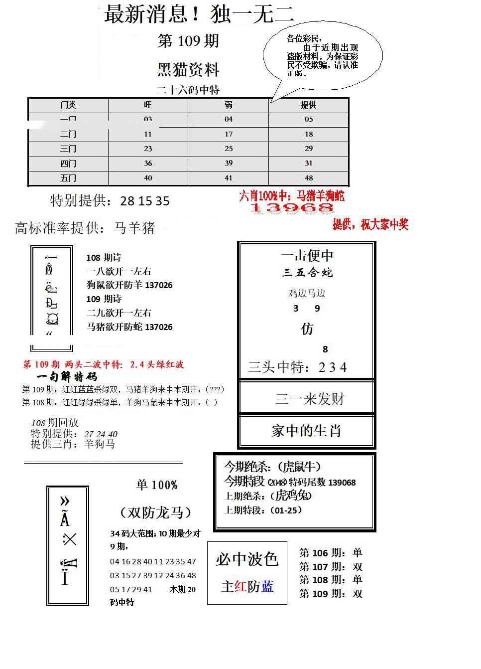 六合彩109期独一无二