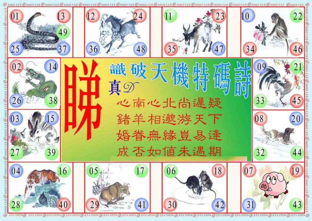 六合彩109期识破天机B版