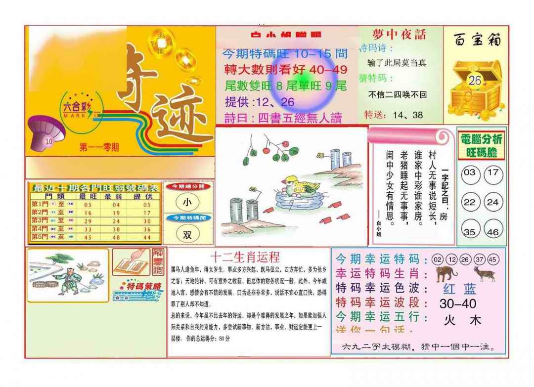 六合彩110期马经奇迹A(新图推荐)