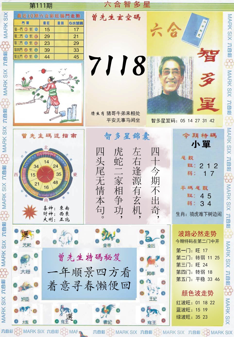 六合彩111期六合智多星