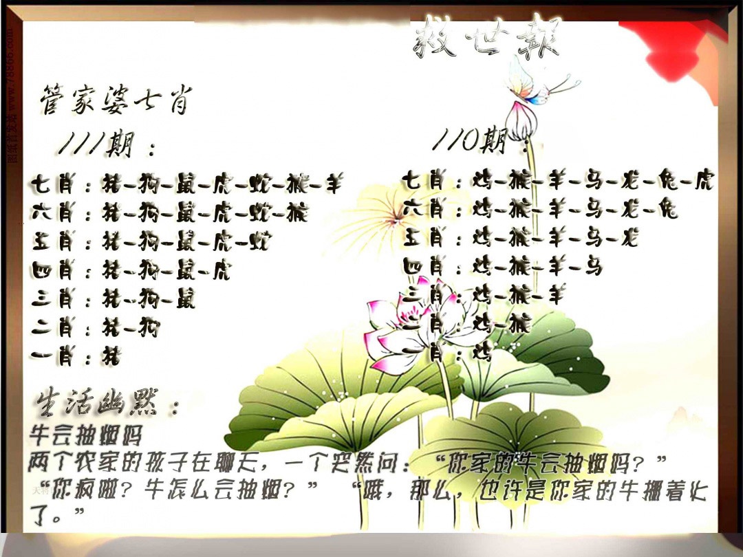 六合彩111期特码救世报