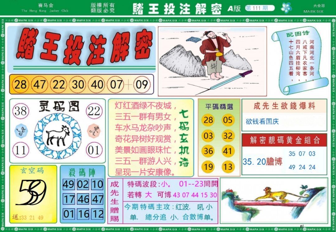 六合彩111期赌王投注解密记录