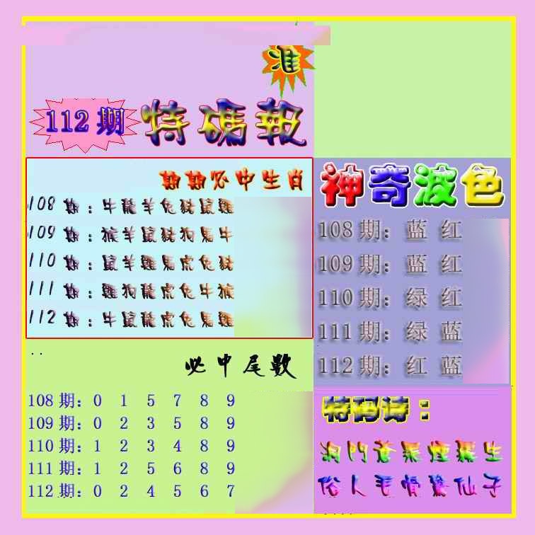 六合彩112期生财有道特码报