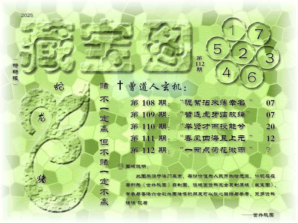 六合彩112期藏宝图