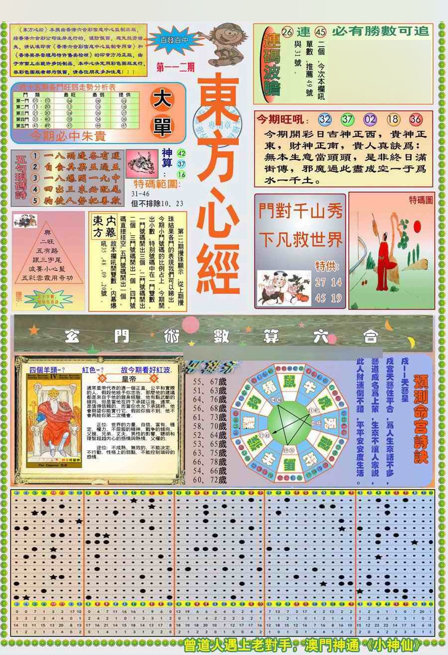 六合彩112期(新版)东方心经A