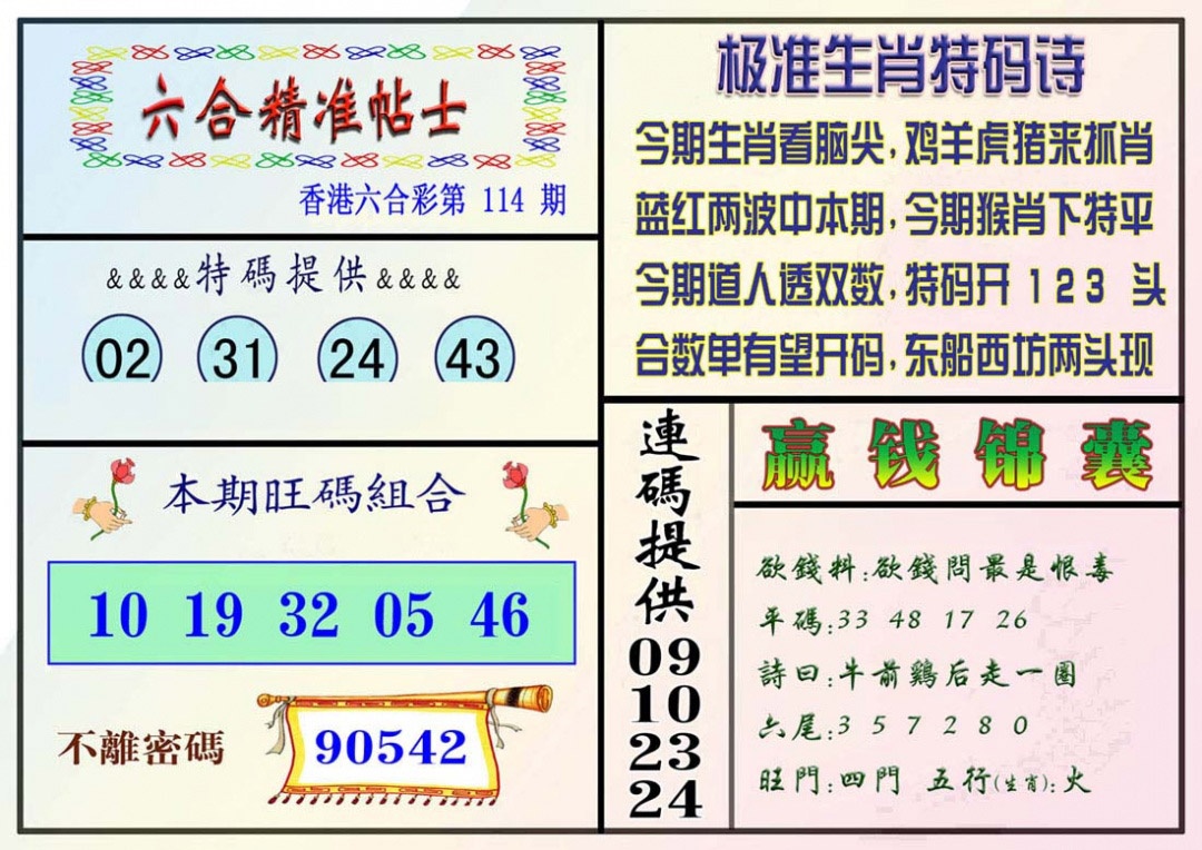 六合彩114期精准贴士