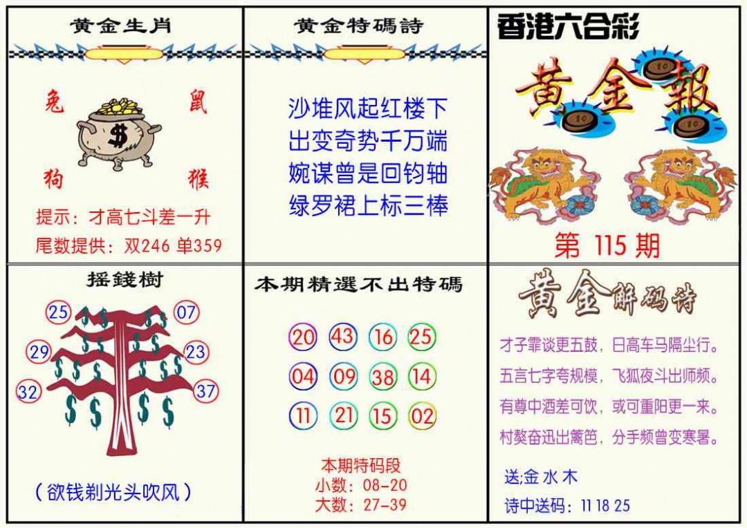 六合彩115期黄金报