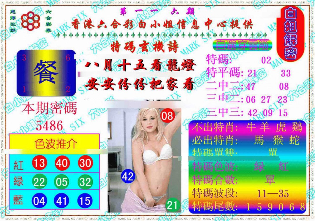 六合彩116期白姐解密《另版》