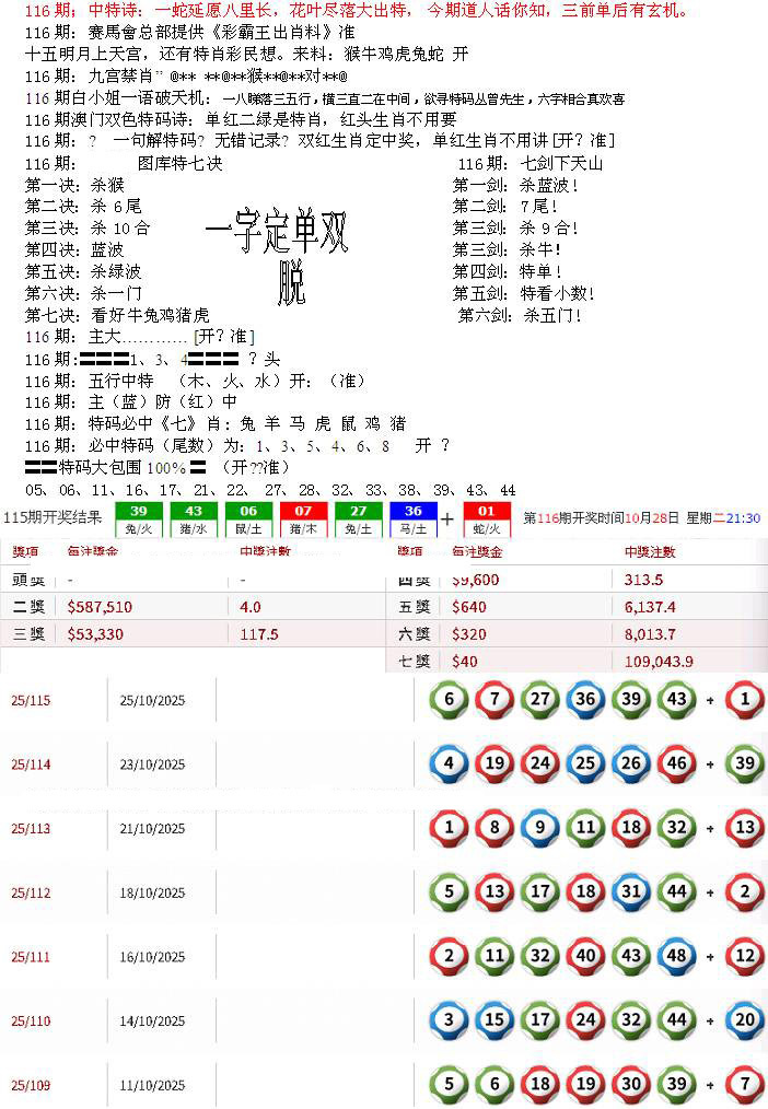 六合彩116期特新五鬼B